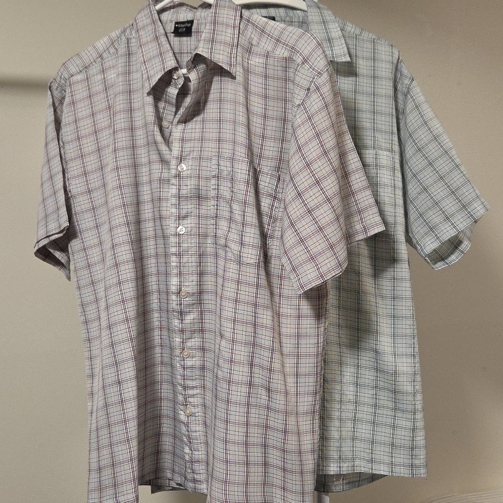Lot Of 2 Urban Rags Men's Plaid Button Down Shirt - Gray and Purple